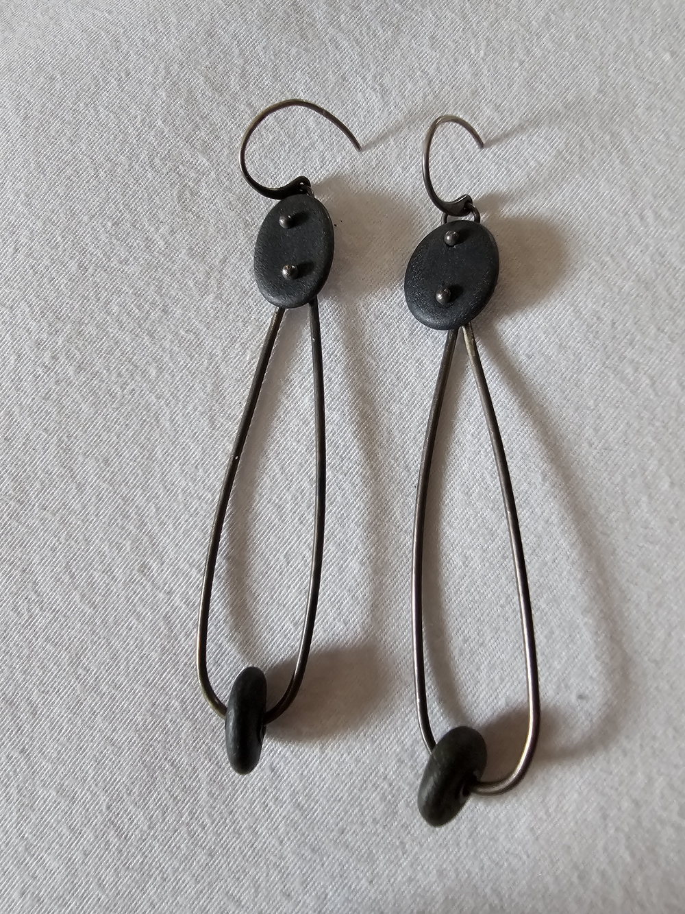 Handcrafted Black Stone Drop Earrings - Lightweight Modern Design